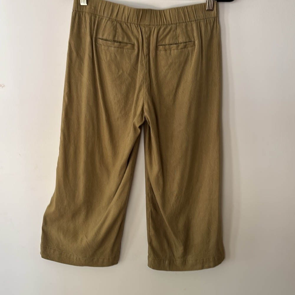 J. Jill Sage Green Cropped Elastic Waist Pants Linen Blend Size XS - Picture 10 of 12